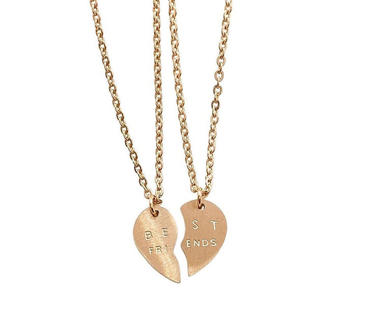 Ensemble pour 2 meilleures amies, Colliers Cœurs Brisés, Colliers d'Amitié Assortis, Cadeau pour Meilleure Amie, Anniversaire de Meilleure Amie, Collier Entrelacé
