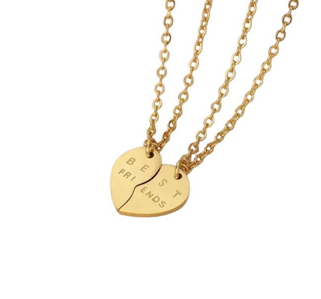 Ensemble pour 2 meilleures amies, Colliers Cœurs Brisés, Colliers d'Amitié Assortis, Cadeau pour Meilleure Amie, Anniversaire de Meilleure Amie, Collier Entrelacé