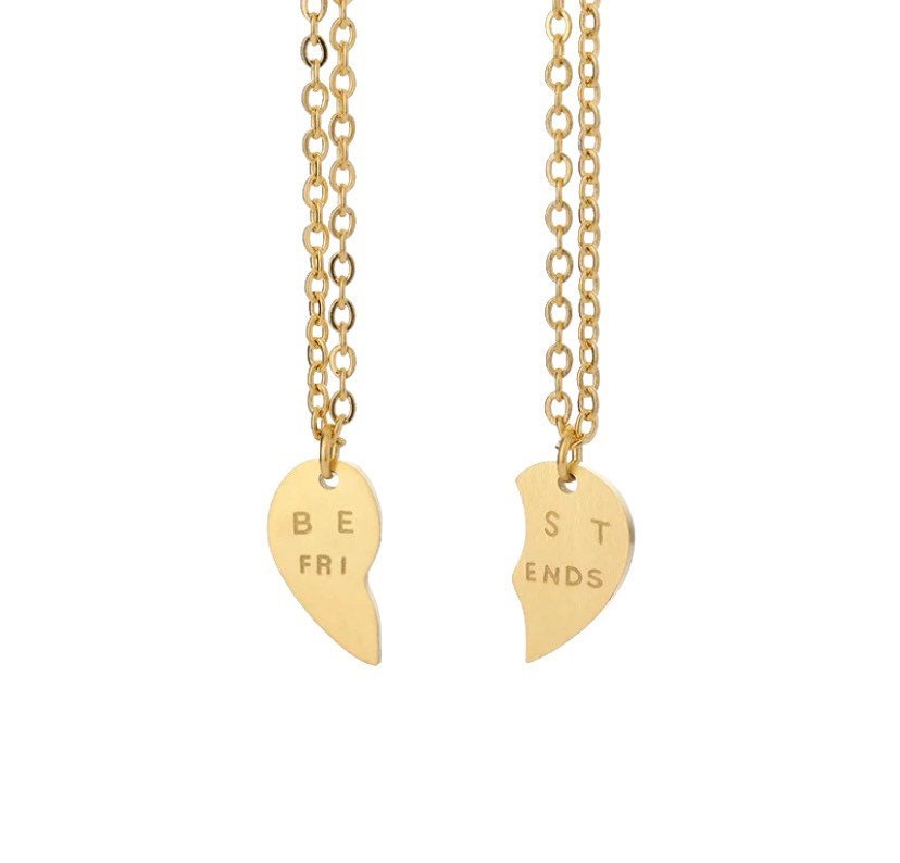 Ensemble pour 2 meilleures amies, Colliers Cœurs Brisés, Colliers d'Amitié Assortis, Cadeau pour Meilleure Amie, Anniversaire de Meilleure Amie, Collier Entrelacé