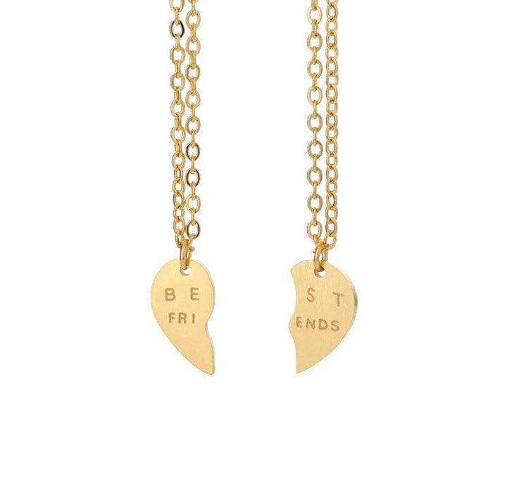 Ensemble pour 2 meilleures amies, Colliers Cœurs Brisés, Colliers d'Amitié Assortis, Cadeau pour Meilleure Amie, Anniversaire de Meilleure Amie, Collier Entrelacé