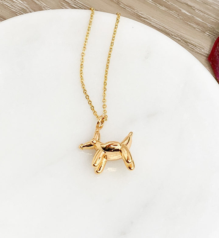 Collier Chien Ballon, Pendentif Chiot Ballon, Collier Caniche Kitsch Original, Bijou Animal de Cirque, Anniversaire Amusant, Animal Ballon Tordu
