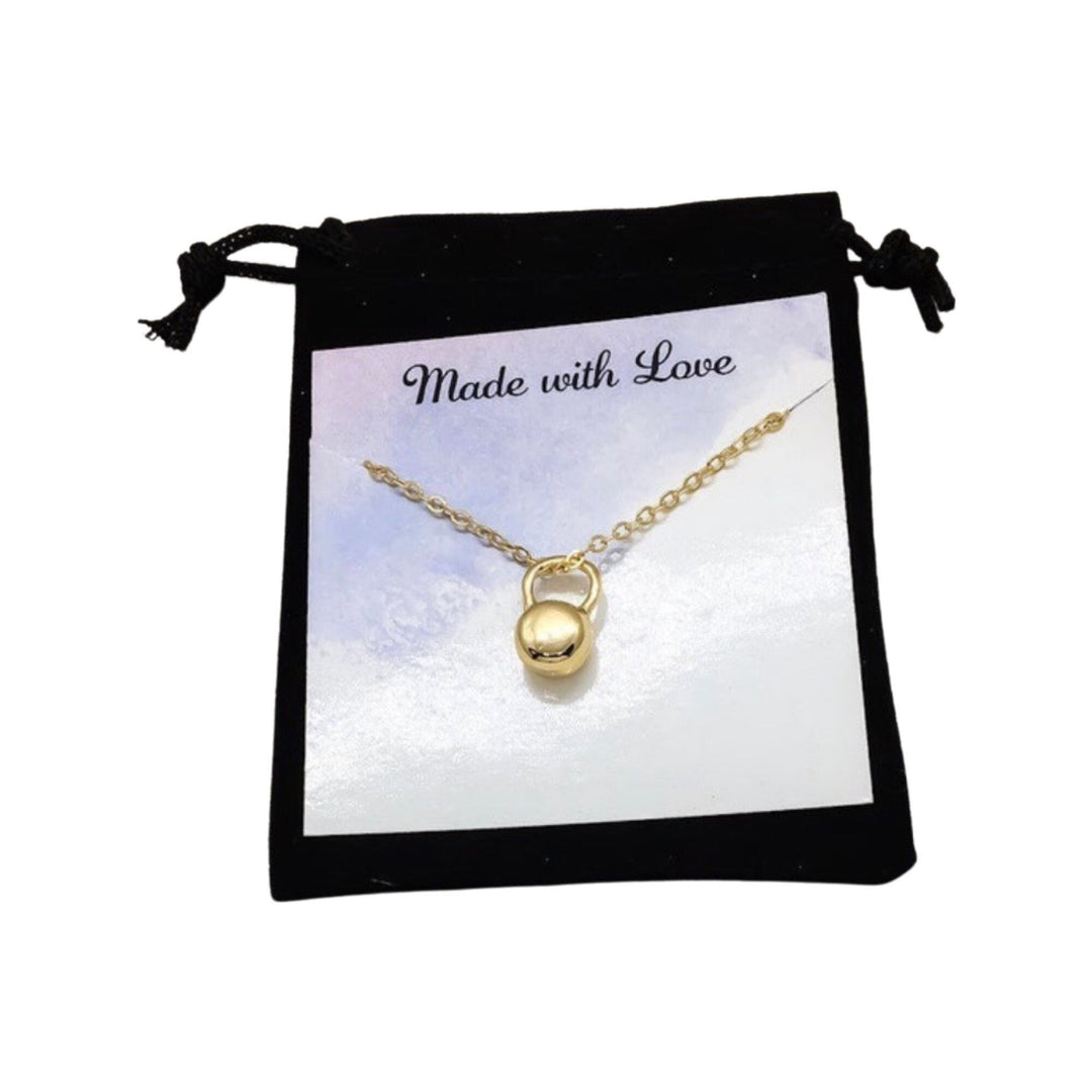 Collier mini kettlebell, cadeau fitness, collier de gym, bijou de force, collier d'entraînement, pendentif kettlebell, cadeau pour coach sportif
