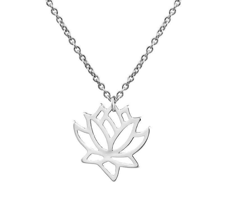 Lotus Flower Necklace, Dainty Lotus Necklace, Yoga Necklace, Floral Pendant, Flower Necklace, Zen Necklace, Layering Necklace