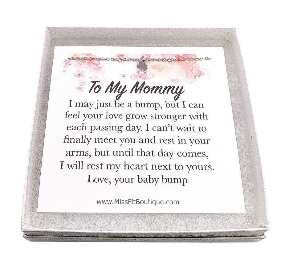 Tiny Heart Necklace, Sentimental Gift from Bump, New Mom Gift from Baby, Motherhood Gift, Mommy Necklace, Uplifting Gift, Mama To Be Gift