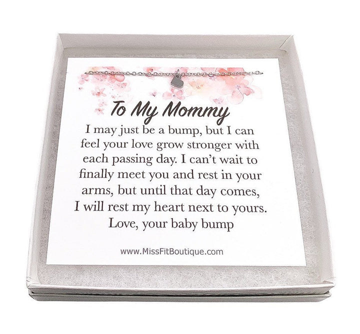 Tiny Heart Necklace, Sentimental Gift from Bump, New Mom Gift from Baby, Motherhood Gift, Mommy Necklace, Uplifting Gift, Mama To Be Gift