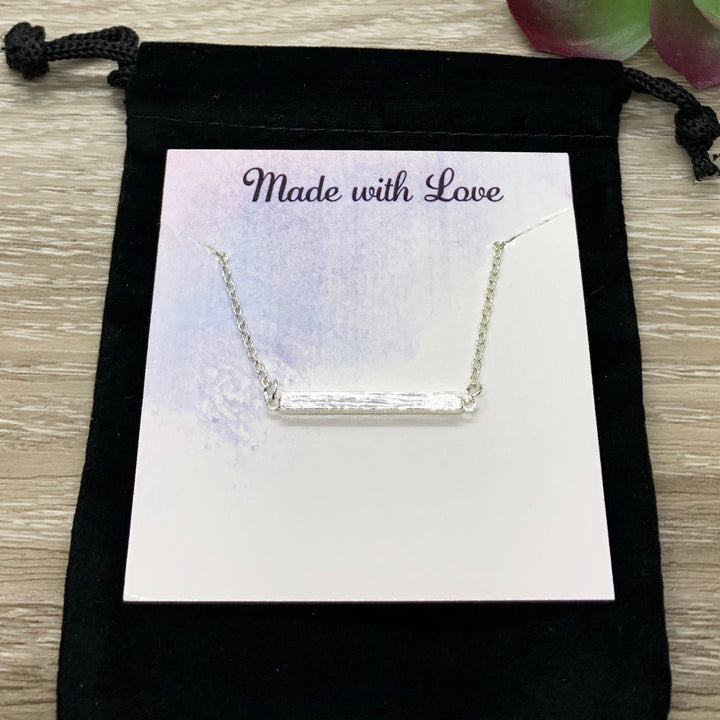 Collier barre d'équilibre, collier barre argentée, pendentif barre horizontale, bijou minimaliste, collier délicat, collier à superposer, bijou de mariée