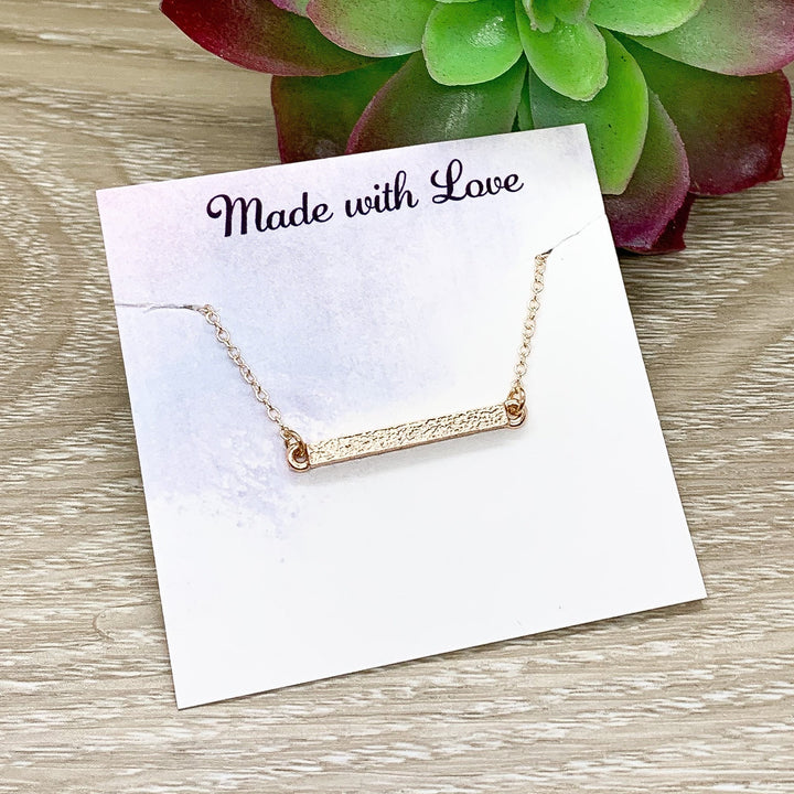 Collier barre d'équilibre, collier barre en or rose, pendentif barre horizontale, bijou minimaliste, collier délicat, collier à superposer, bijou de mariée