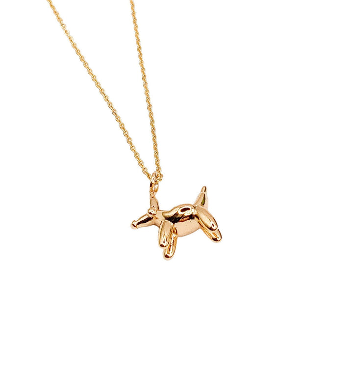 Collier Chien Ballon, Pendentif Chiot Ballon, Collier Caniche Kitsch Original, Bijou Animal de Cirque, Anniversaire Amusant, Animal Ballon Tordu