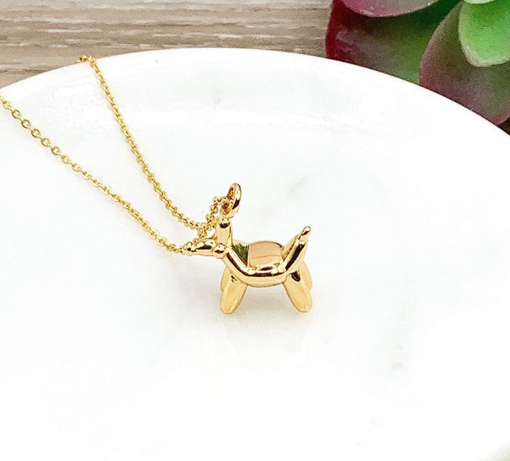 Collier Chien Ballon, Pendentif Chiot Ballon, Collier Caniche Kitsch Original, Bijou Animal de Cirque, Anniversaire Amusant, Animal Ballon Tordu