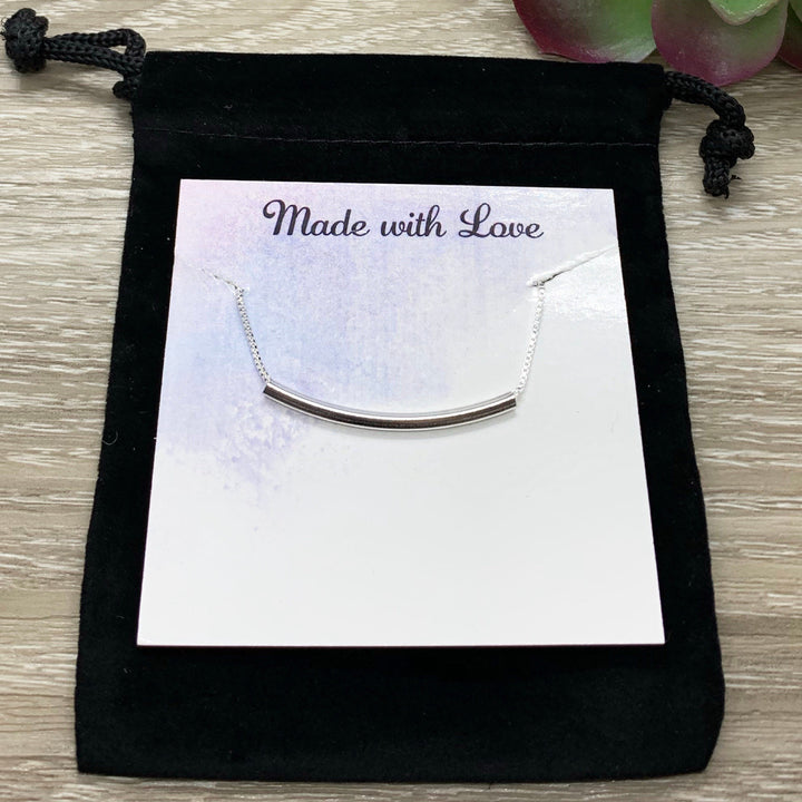 Collier tube en argent sterling, pendentif tube délicat, bijou minimaliste pour femme, collier à superposer simple, cadeau pour une amie