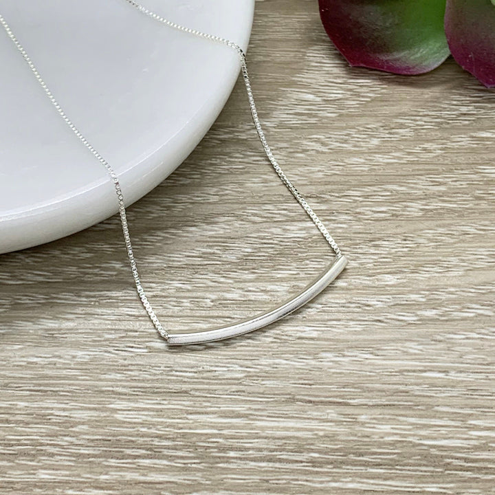 Collier tube en argent sterling, pendentif tube délicat, bijou minimaliste pour femme, collier à superposer simple, cadeau pour une amie
