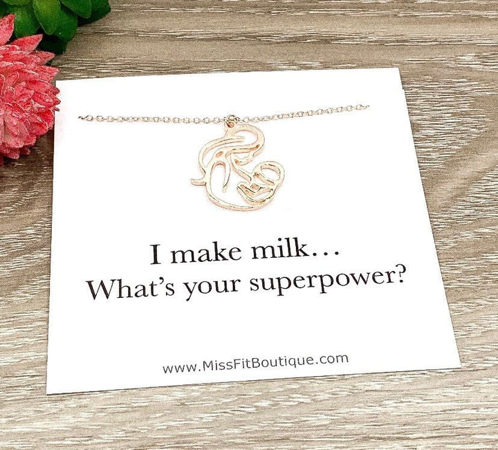Je produis du lait, et vous, quel est votre super-pouvoir ? Citation sur l'allaitement, Collier Maman et Bébé, Cadeau pour maman allaitante, Cadeau de soutien à la maman allaitante