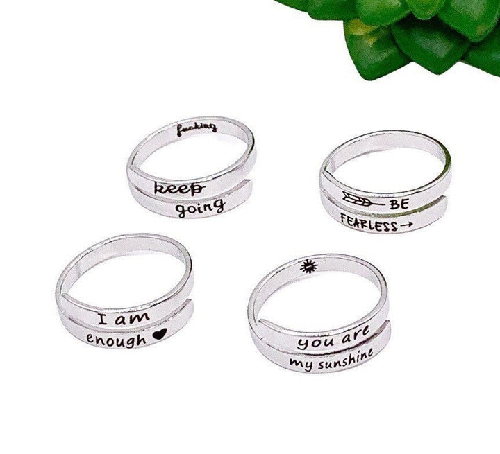 Bague « Keep Going », Bijou inspirant, Bague ajustable, Cadeau d'encouragement, Gravure laser, Bague tendance, Cadeau pour une amie, Soutien
