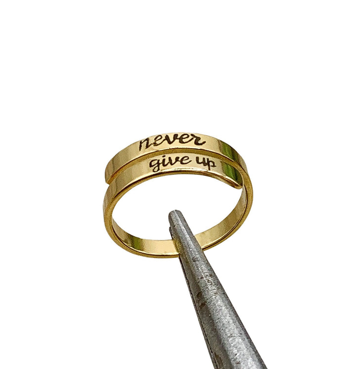 Bague « Keep Going », Bijou inspirant, Bague ajustable, Cadeau d'encouragement, Gravure laser, Bague tendance, Cadeau pour une amie, Soutien