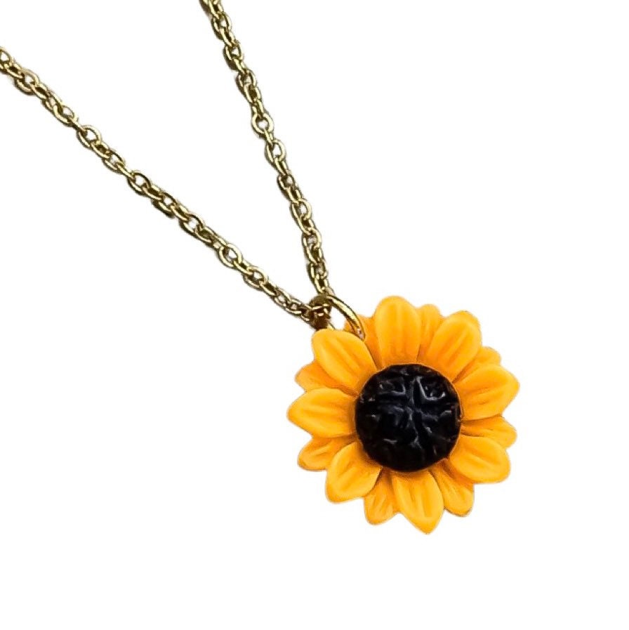 Sois comme un tournesol, Collier tournesol, Citation positive, Collier inspirant, Bijou floral, Cadeau bien-être mental, Joli cadeau pour une amie