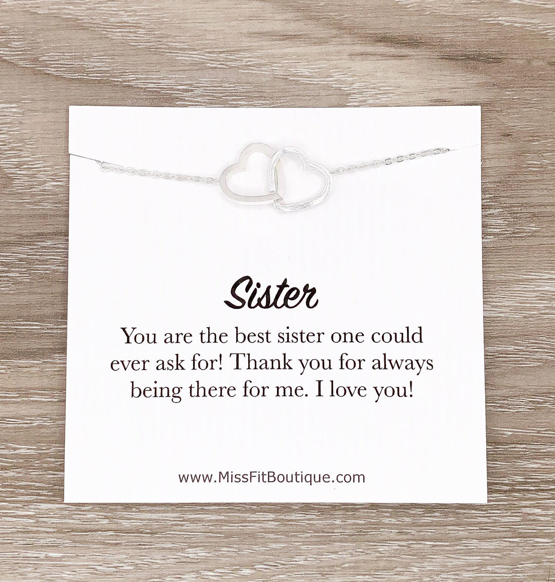 Best Sister Necklace, Meaningful Gift, 2 Interlocking Hearts Necklace, Sisterhood Necklace, Gift for Sister, Double Heart Necklace, Graduate