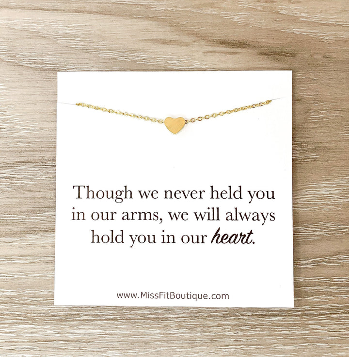 Deuil périnatal, mortinaissance, collier de deuil périnatal, petit collier cœur en or, délicat collier cœur en argent, cadeau souvenir pour elle, délicat