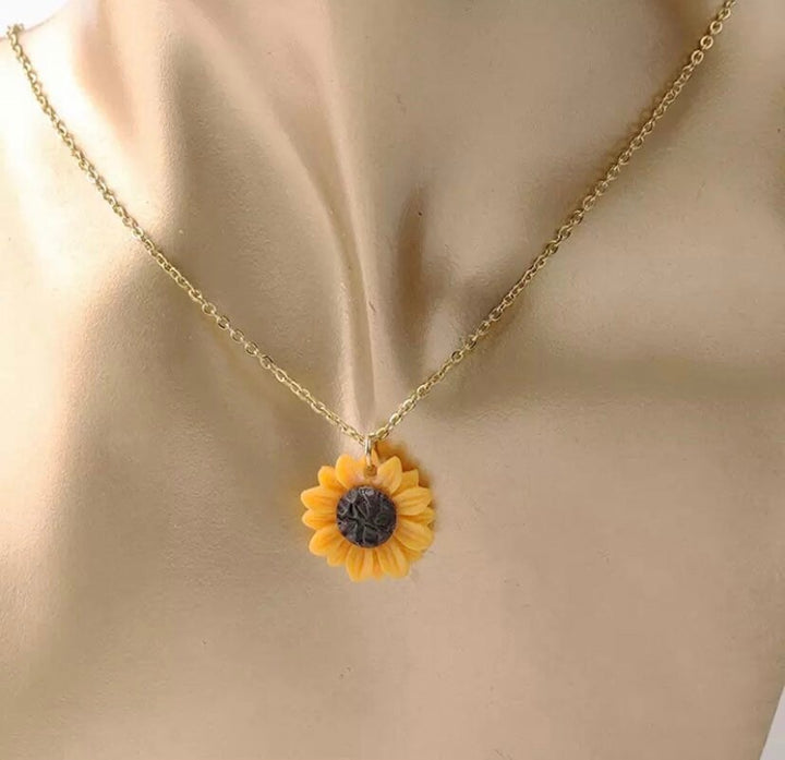 Sois comme un tournesol, Collier tournesol, Citation positive, Collier inspirant, Bijou floral, Cadeau bien-être mental, Joli cadeau pour une amie