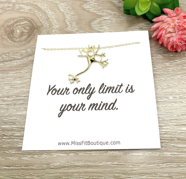 Votre seule limite, c'est votre esprit. Collier Neurone, Pendentif Cellule Nerveuse, Bijou Anatomie, Cadeau pour Scientifique, Collier Biologie, Cadeau pour Étudiant en Médecine