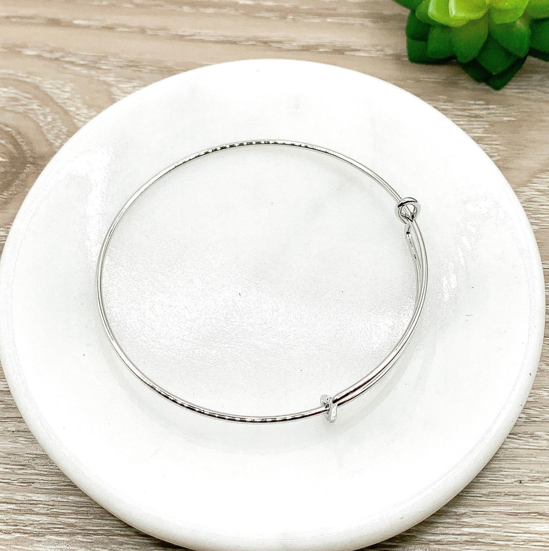Bracelet jonc extensible, bracelet en acier inoxydable argenté, bracelet fini, base pour bracelet à breloques, bijou unisexe, fournitures pour la création de bijoux.