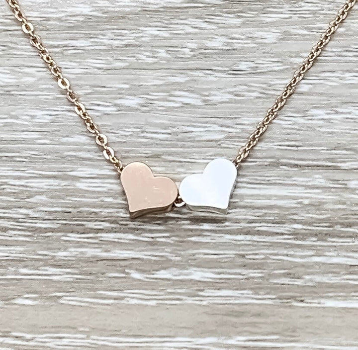 2 Hearts Necklace, Gift for Mom from Son, Mother & Son Card, Double Hearts Necklace, Mother Birthday Gift, Son Getting Married Gift