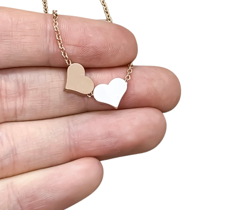 2 Hearts Necklace, Gift for Mom from Son, Mother & Son Card, Double Hearts Necklace, Mother Birthday Gift, Son Getting Married Gift