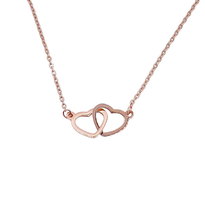 Collier 2 cœurs, Collier double cœur, Cadeau pour amoureux, Bijou pour grand-mère, Collier pour maman de deux enfants, Bijou de maternité, Cadeau d'anniversaire pour maman