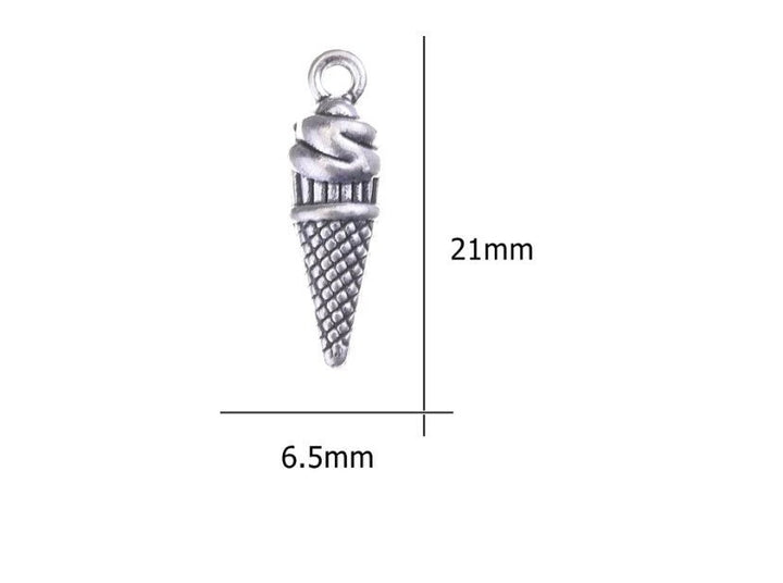 Breloque cornet de glace, Breloques individuelles sur le thème de la nourriture, Breloques glace, Breloques été, Breloques gourmandises, Breloques pour les amoureux des sucreries, Bijoux à faire soi-même