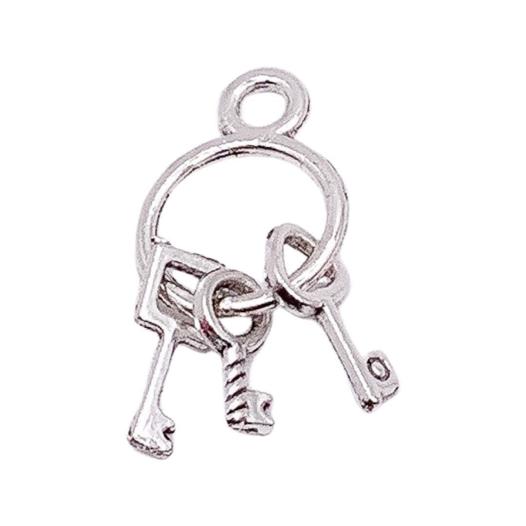 Ensemble de 1 mini-breloque clé, breloques clé squelette, breloque immobilière, breloques individuelles, complices, porte-bonheur, apprêts pour bijoux à faire soi-même
