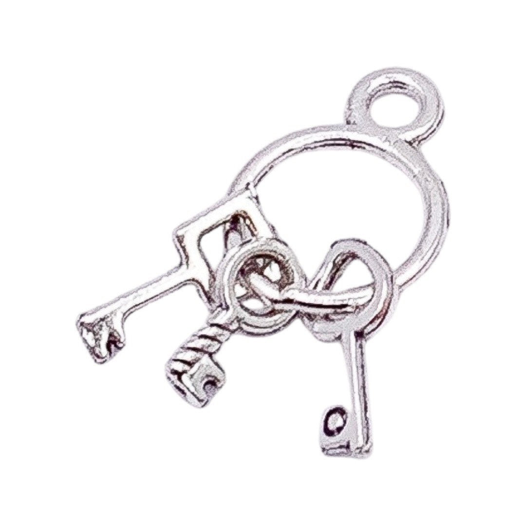 Ensemble de 1 mini-breloque clé, breloques clé squelette, breloque immobilière, breloques individuelles, complices, porte-bonheur, apprêts pour bijoux à faire soi-même