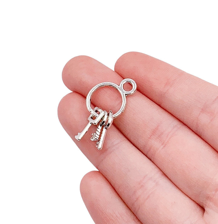 Ensemble de 1 mini-breloque clé, breloques clé squelette, breloque immobilière, breloques individuelles, complices, porte-bonheur, apprêts pour bijoux à faire soi-même
