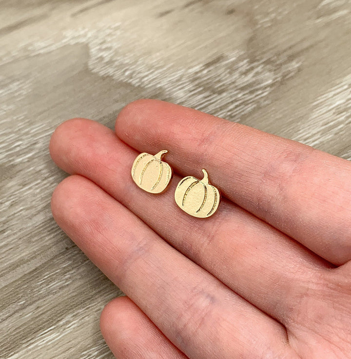 Pumpkin Stud Earrings, Halloween Earrings, Autumn Jewelry, Fall Studs, Spooky Jewelry Gift, Quirky Earrings, Harvest Country Style