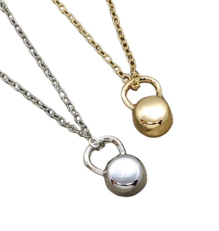 Collier mini kettlebell, collier fitness argenté, bijoux de gym, pendentif kettlebell doré, coach sportif, force, pour femme