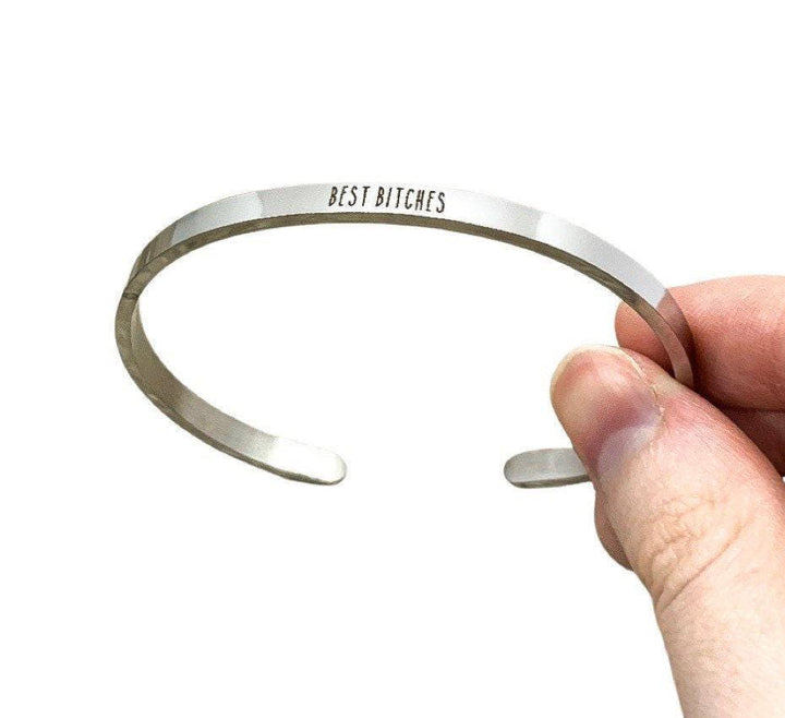 Bracelet « Meilleures Amies », Bracelet Manchette d'Amitié, Bracelet « Ma Meilleure Amie », Cadeau Inspirant, Bracelet Mantra, Manchette Minimaliste, Cadeau pour Amie