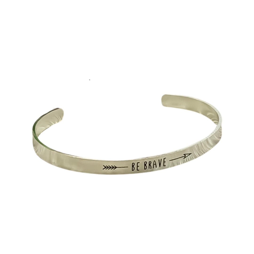Bracelet jonc « Sois courageuse », bijou d'affirmation, cadeau pour le bien-être mental, cadeau de motivation, cadeau pour une amie, bracelet mantra, bracelet jonc minimaliste