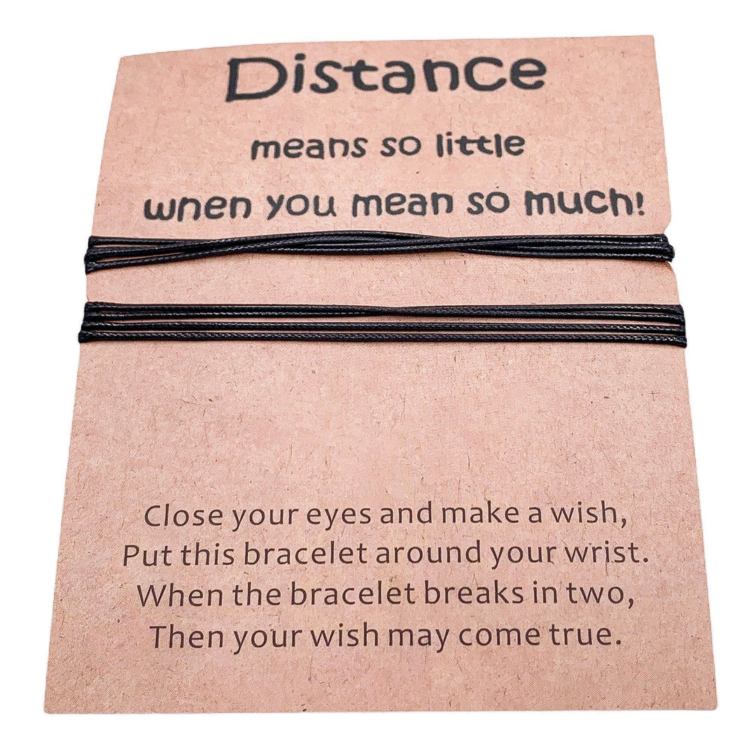 Carte « Tu vaux chaque kilomètre qui nous sépare », bracelets porte-bonheur boussole assortis, ensemble de bracelets boussole pour deux, cadeau d'amitié à distance