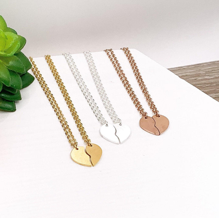 Ensemble de colliers pour meilleures amies (2 pièces), collier d'amitié cœurs brisés, cadeau pour meilleure amie, colliers pour couples, colliers entrelacés pour femmes