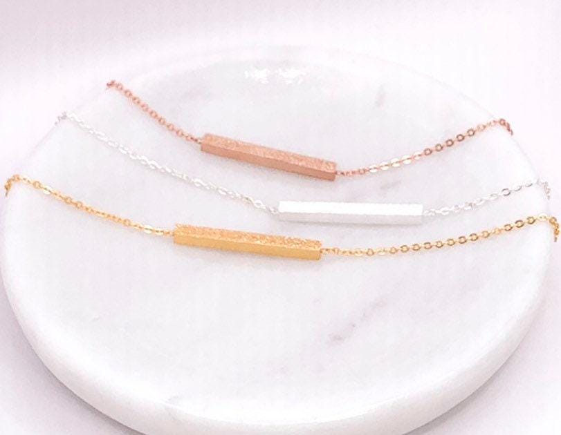 Bracelet à barre coulissante, Bijou minimaliste, Bracelet à maillons et barre d'équilibre, Bijou simple, Bracelet pour femme, Cadeau pour la fête des mères, Cadeau pour elle