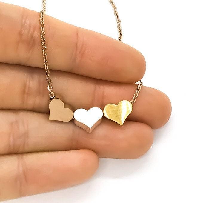 Multi Heart Necklace, Rose Gold Hearts Pendant, Mom Necklace,  from Daughter,  from Grandchildren, Grandma Jewelry, Sisters Gift