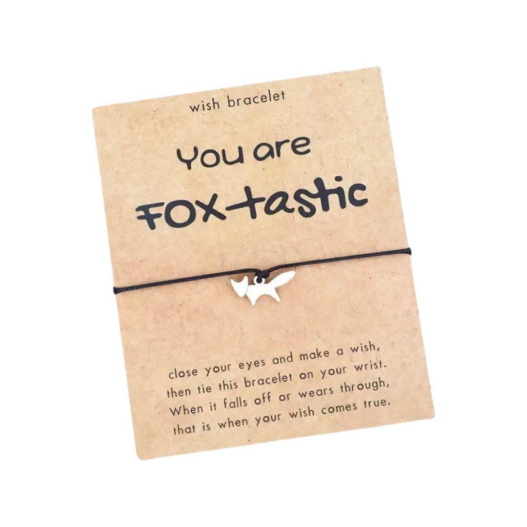 You Are Foxtastic String Bracelet, Fox Charm Bracelet, Fox Lover Gift, Foxy Spirit Animal, Mini Fox Charm, Fox Jewelry, Encouragement Gift