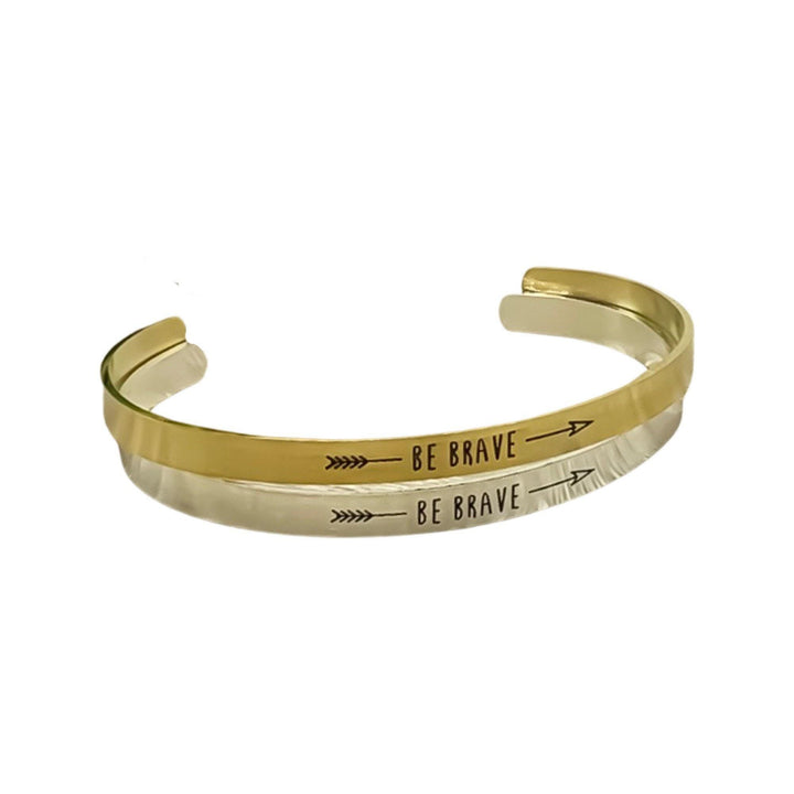 Bracelet jonc « Sois courageuse », bijou d'affirmation, cadeau pour le bien-être mental, cadeau de motivation, cadeau pour une amie, bracelet mantra, bracelet jonc minimaliste