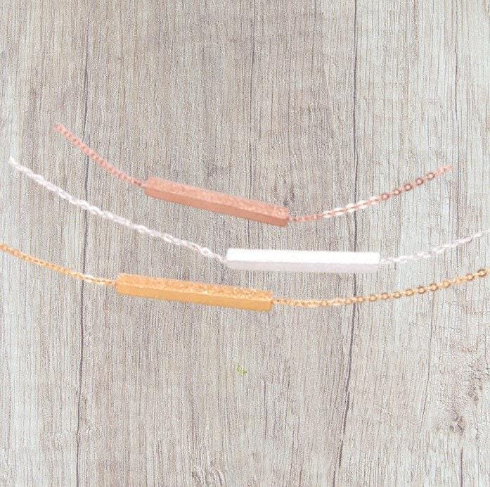 Bracelet à barre coulissante, Bijou minimaliste, Bracelet à maillons et barre d'équilibre, Bijou simple, Bracelet pour femme, Cadeau pour la fête des mères, Cadeau pour elle