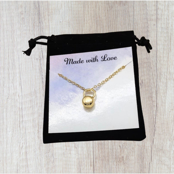 Collier mini kettlebell, collier fitness argenté, bijoux de gym, pendentif kettlebell doré, coach sportif, force, pour femme