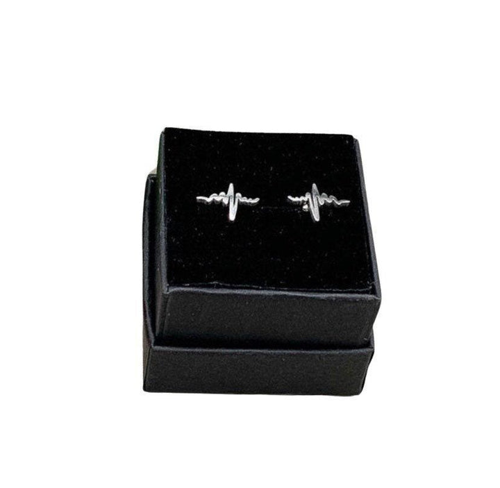 EKG Stud Earrings, Heartbeat Earrings, Blended Family, Biology Jewelry, Medical Student Gift, Science Jewelry, Nurse Gift, Stocking Stuffer