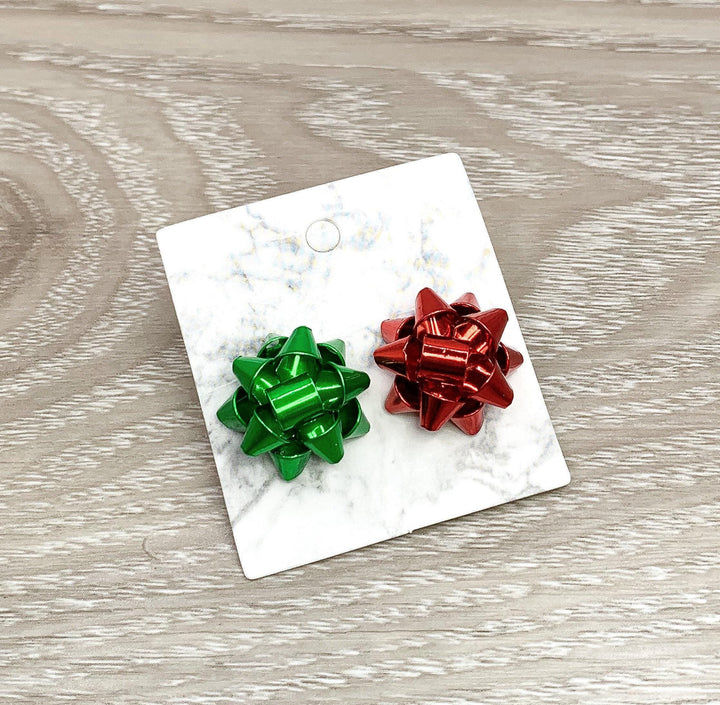 Christmas Earrings, Christmas Bow Stud Earrings, Christmas Jewelry, Festive Gift, Stocking Stuffer