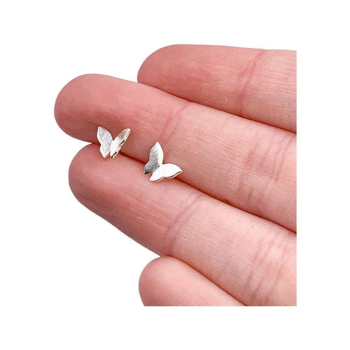Boucles d'oreilles papillon miniatures, puces d'oreilles papillon, or rose, argent, or, puces minimalistes, bijoux nature mignons, puces d'oreilles pour petites filles