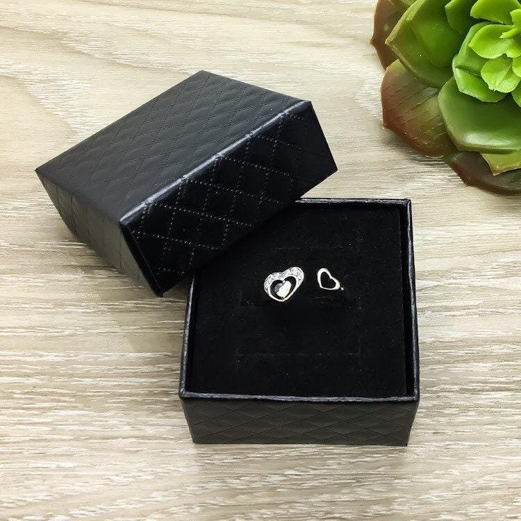 Bague cœur en argent sterling 925, bijou cœur délicat, bague double cœur, bague ajustable pour femme, bague d'anniversaire pour épouse