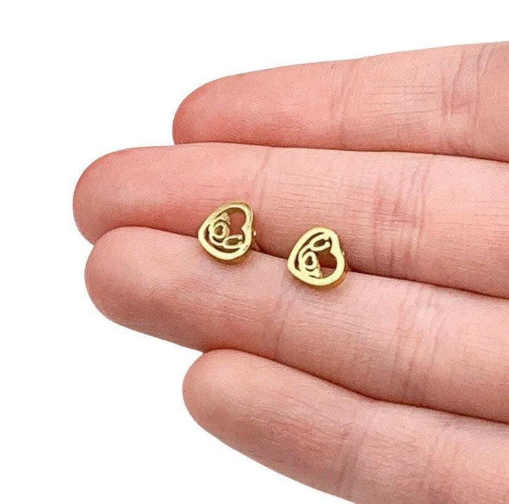 Stethoscope Earrings, Medical Stud Earrings, Stethoscope Heart-Shaped Studs, Medical Student Gift, Nursing Student, Nurse Graduation Gift