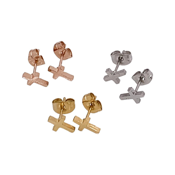 Boucles d'oreilles croix, boucles d'oreilles chrétiennes, bijoux religieux, puces d'oreilles délicates, boucles d'oreilles de première communion, cadeau pour filleule, cadeau de confirmation