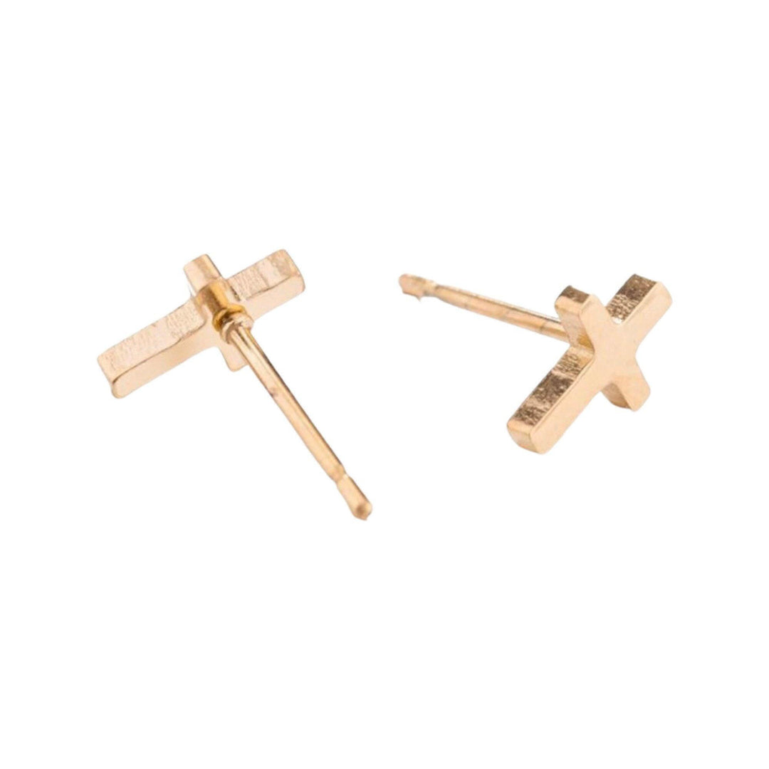 Boucles d'oreilles croix, boucles d'oreilles chrétiennes, bijoux religieux, puces d'oreilles délicates, boucles d'oreilles de première communion, cadeau pour filleule, cadeau de confirmation